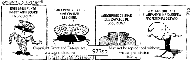 Spanish safety cartoons 1973sp